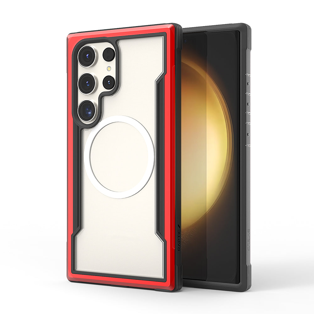 Raptic Shield Serisi Galaxy S24 Ultra M-safe Şarj Özellikli Airbagli Şeffaf Arka Yüzey Kılıf Raptic Shield Serisi Galaxy S24 Ultra M-safe Şarj Özellikli Airbagli Şeffaf Arka Yüzey Kılıf